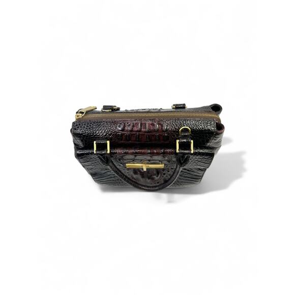 Brahmin Malia Satchel In Cocoa Melbourne Crocodile Embossed Leather - Picture 11 of 16